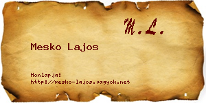 Mesko Lajos névjegykártya